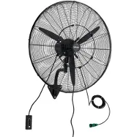 Vevor 115W Industrieller Wandventilator 81 cm, 5,9 m/s Oszillierender Wandlüfter mit 3 Stufen Verstellbarem Winkel & Nebel, Gewerblicher Industrieventilator für Werkstatt Garage Lager Gym, Schwarz