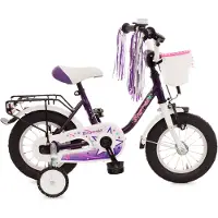 Bachtenkirch-Interbike 12,5" Kinderfahrrad "EMPRESS" lila/weiß - mit tiefen Einstieg – Bachtenkirch
