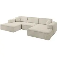ALTDECOR Ecksofa in U-Form IREA-U1-v3 301x165x77 cm Beige Corner Sofa Bett Eckcouch Couch L-Form Wohnlandschaft Cauchsofa
