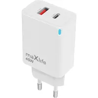 MaXlife MXTC-09-45AC GaN PD QC Ladegerät 1x USB-C 1x USB 45W weiß
