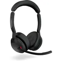 Jabra Headset Evolve2 55 link380a Stereo, Reichweite bis 30 m, bis 10 h, UC-optimiert, schwarz