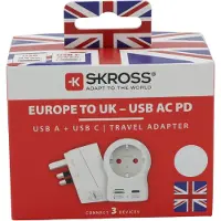 Ginza.se Länderstecker Europe to UK USB AC20PD weiss