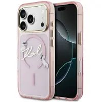 Karl Lagerfeld Etui IML Choupettes Karl Script Logo MagSafe do iPhone 17 Pro różowy