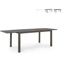 Yes Ausziehbarer Gartentisch aus Aluminium 90 x 160–240 Hilde - Braun