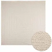 vidaXL Teppich ZIZUR Creme 240x240 cm Jute-Optik Indoor und Outdoor