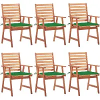 vidaXL Garten-Essstühle 6 Stk. mit Kissen Massivholz Akazie