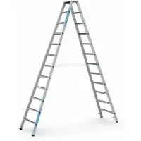 Zarges gebördelte Stehleiter, eloxiert Saferstep B 2x12 Stufen