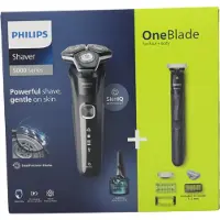 Philips SHAVER Series 5000 S5898/79 Elektrischer Nass- und Trockenrasierer, Rotationstrasierer, Chrom, SteelPrecision blades, LED, SH71, 2 Jahr(e)