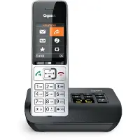 Gigaset COMFORT 500A, Analoges/DECT-Telefon, Kabelgebundenes Mobilteil, Freisprecheinrichtung, 200 Eintragungen, Anrufer-Identifikation, Schwarz, Silber