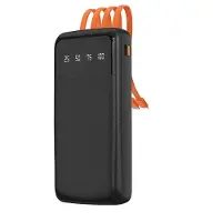 Dudao K6Pro uniwersalny powerbank 10000mAh z kablem USB, USB Typ C, Lightning czarny (K6Pro-black)