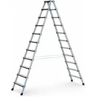 Zarges Comfortstep B Stehleiter mit gepolsterter Stufen-Vorderkante 2x11 Stufen