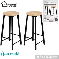 Urban Living Barhocker-Set 2 Tresenhocker Ø 30 x (H) 70 cm 151056