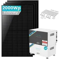 SolarMars SunEnergyXT 500 Pro Balkonkraftwerk Speicher mit 500Wp Solarmodul Set - 2000Wp ‚Äì 4 Module üî• / 5xB500 Erweiterungsakku (25.1 kWh) / Mit Ziegeldach Halterung