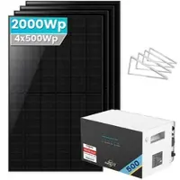 SolarMars SunEnergyXT 500 Balkonkraftwerk Speicher mit 500Wp Solarmodul Set - 2000Wp ‚Äì 4 Module üî• / Ohne Erweiterungsakku / Flachdach/Garten/Wand