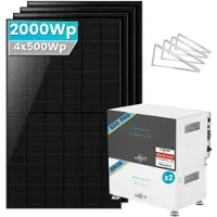 SolarMars SunEnergyXT 500 Pro Balkonkraftwerk Speicher mit 500Wp Solarmodul Set - 2000Wp ‚Äì 4 Module üî• / 2xB500 Erweiterungsakku (10.04 kWh) / Mit Flachdach-Halterung
