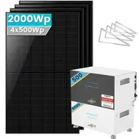 SolarMars SunEnergyXT 500 Balkonkraftwerk Speicher mit 500Wp Solarmodul Set - 2000Wp ‚Äì 4 Module üî• / 1x B500 / Flachdach/Garten/Wand