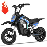 RCB R9X PRO Elektro Motorrad Kinder, Elektromotorrad mit 350W Motor, 16KM Lange Reichweite, Bunte Lichter, Moto Cross für Kinder von4–12 Jahren