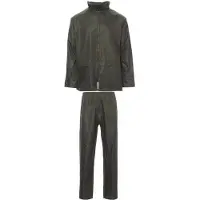 Payper Regenanzug SET-NYLON – Wasserdichtes Set (Jacke & Hose) mit PVC-Beschichtung grün M