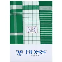 Ross 3er Pack Halbleinen Geschirrtücher Exclusiv 50x70 cm | grün - grün
