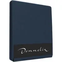 Dommelin Topper Spannbettlaken 10-14 cm Nachtblau (Perkal 200TC)-80 x 200 cm