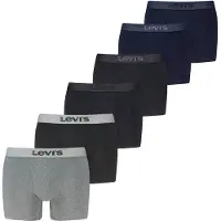 Levi's Herren Boxershorts, 6er Pack - WB Boxer Brief 6P, Logo Cotton Stretch, ECOM