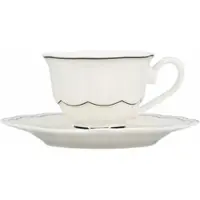 Salt & pepper Espressotasse und Untertasse Odette Black / White 80 ml (2er Set)
