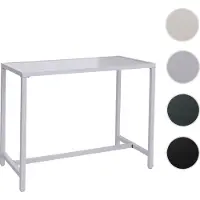 Mendler Stehtisch HWC-P91, Gartentisch Bartisch Tisch, Outdoor Metall 105x130x65cm hellgrau