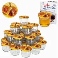 MamboCat 100er Set Sturzglas 230 ml Carino To 82 Deckel mit Honigwabe incl. Diamant Gelierzauber Rezeptheft