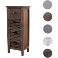 Mendler Kommode T18, Schubladenschrank Schrank, 4 Schubladen, 74x30x25cm Shabby-Look Vintage ~ braun