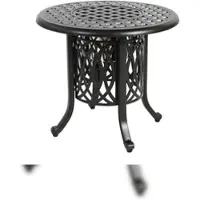 MODFU Outdoor-Beistelltisch Aluminium Bronze mit Eiseimer, wasserabweisend, rostbeständig, Ø55x49 cm