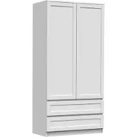 Top E Shop Topeshop SZAFA PAFOS BIEL KPL, Weiß, Garderobe, 4 Regale, 2 Tür(en), Weiß, Matt