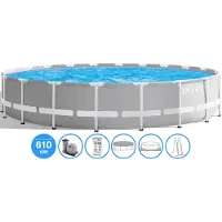 Intex , Frame Swimming Pool Set "Prism Rondo VII", blau, Ø 610 x 132 cm, Inkl. Kartuschenfilteranlage