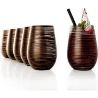 Stölzle Lausitz Set 6 Stück TWISTER Multifunktionsbecher schwarz-bronze 352 00 12 ET098 | EAN 4012632245618