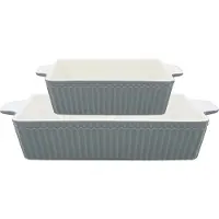 Greengate Auflaufform ALICE STONE GREY Grau 2er Set Klein | Gr.: onesize