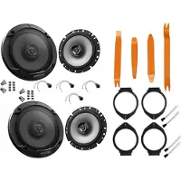 DSX Kenwood Lautsprecher Set für Opel GTC ab Baujahr 2009 Tür Vorne und hinten 600 Watt Ausbaubügel