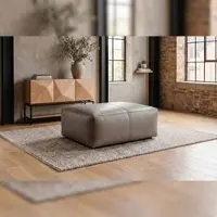 KAWOLA Polsterhocker CELESTE Hockerbank Leder grau