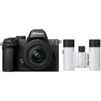 Nikon Z50II + DX 16-50mm f3,5-6,3 + Fernglas Action T02 8x21 weiß