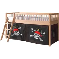 Vipack Halbhochbett Forrest mit Bettzelt Caribbean Pirates - Buchenholz