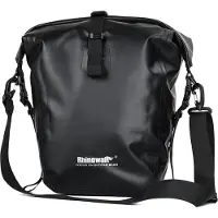 Rhinowalk Fahrradtasche RK19663 Schwarz Wasserdichte Gepäckträgertasche mit Schultergurt 30x31x15,5 cm