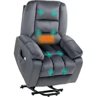HOMCOM Fernsehsessel mit Aufstehhilfe Elektrisch Relaxsessel mit Massagefunktion