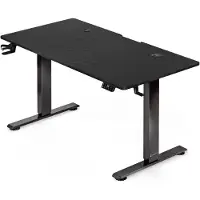 Casaria Höhenverstellbarer Gaming Schreibtisch elektrisch 160 x 70 cm mit Wireless Charger & USB-C/A Anschluss LCD-Display Memory-Funktion 80 kg belastbar ergonomisch Gamer Carbon Optik