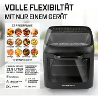 DS Produkte GOURMETmaxx Heißluftofen mit Panoramadach & Frontfenster, 12,5 l - 12 Programme