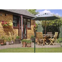 Floraworld Doppelstabmatten-Zaun Comfort Nachbildung Karo 200 x 100 cm moosgrün