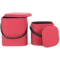 Kayoom Hocker Arabella 2erSet in rot - schwarz | Gr.: onesize