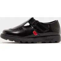 Kickers Kinder Fragma T-Bar Patent Schuhe für Mädchen in Schwarz