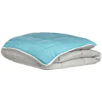 Toison D'or POYET MOTTE Quilt Microfaser 400g / m² CALGARY - 240 x 260 cm - Kieselgrauer und grüner See