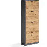 Vicco Schuhkipper Gizmo, Goldkraft Eiche/Anthrazit, 59 x 146.6 cm mit 4 Fächern