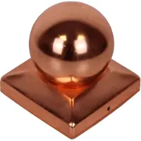 Baumarktplus Pfostenkappe Abdeckkappe Edelstahl - Kupfer - verzinkt - Pyramide - Kugel div... 121 x 121 mm Kupfer Kugel