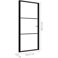 vidaXL Innentür ESG Glas und Aluminium 102,5x201,5 cm Schwarz