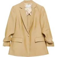 Comma Blazer aus Leinenmix mit gerafftem Ärmel